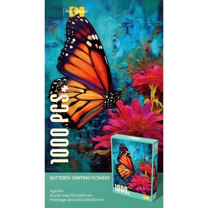 Jigsaw Butterfly Sniffing Flowers Puzzle-1000 Pcs