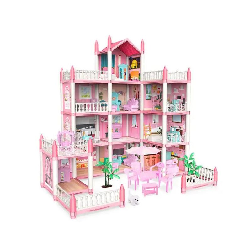 Princess Villa DIY Dollhouse Kit with Lights