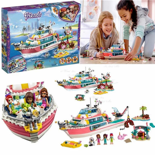 Friends Rescue Mission Boat Building Blocks Toy For Kids