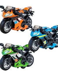 R1 Classic Diecast Pull Back Motorcycle Toy With Music & Light For Kids
