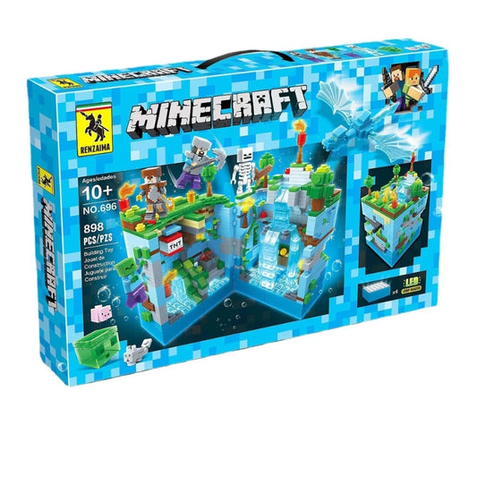 Minecraft Building Block Hidden Depths Scene Compatible Lego with Lighting Kit Toy For Kids