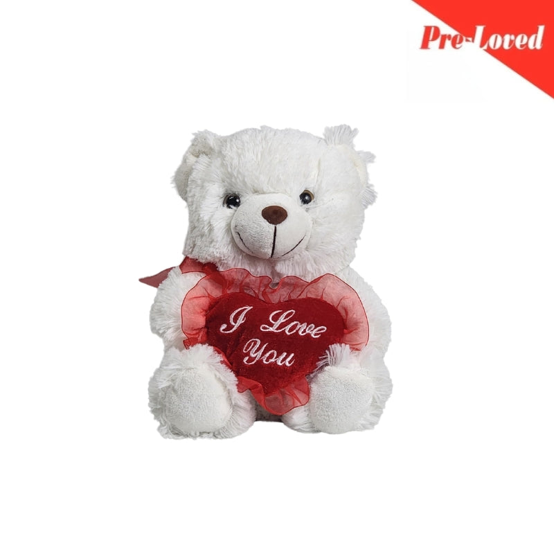 Love You White Teddy 30cm Premium Pre-loved