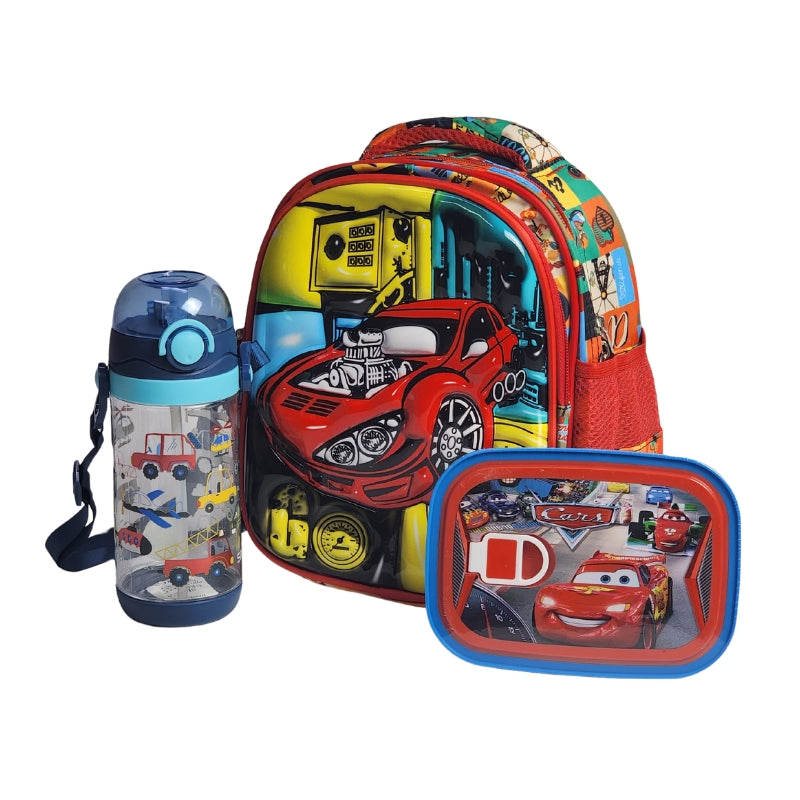 Car Themed School Lunch Deal For Kids (Lunch Bag/Box & Bottle)