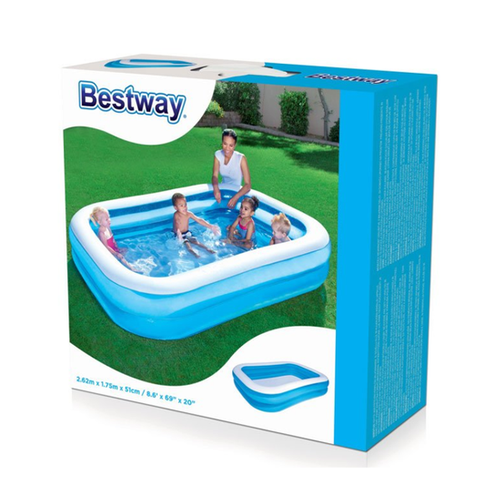 Bestway Rectangular Family Lounge Inflatable Pool 8'7" x 69" x 20" (54006)