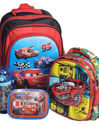 Car Themed School Deal For Kids (Backpack - Lunch Bag/Box & Bottle)
