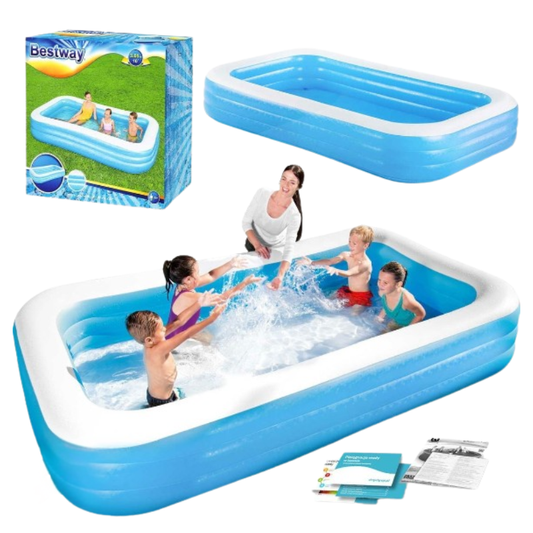 Bestway Rectangular Blue Family Pool Deluxe 10' x 6' x 22" (54009)