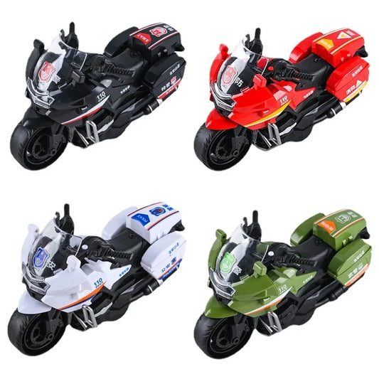 Intertia Police Motorcycle Toy For Kids