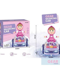 Masha's Gear Spin: Balancing Car Fun!
