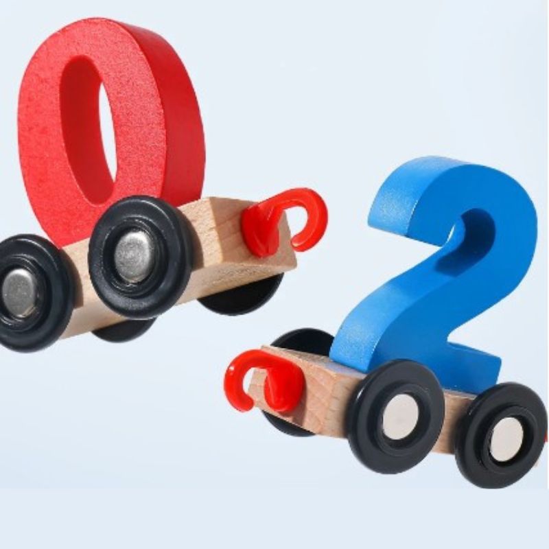 Wooden Number Train Toy Set For Babies