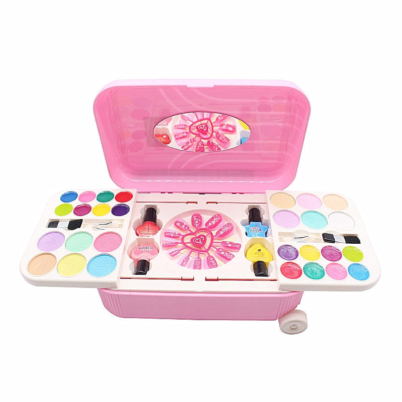 Makeup Palette and Nail Art Kit With Portable Briefcase For Girls