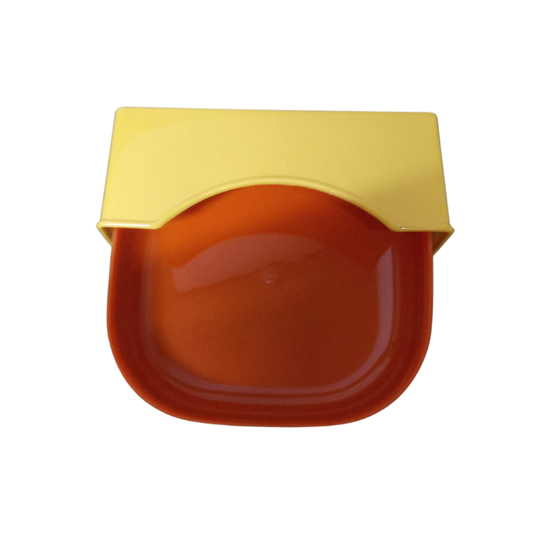 Compact Plastic Snack Bowl with Protective Lid