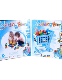 DIY Assembled Plastic Building Blocks With Shopping Cart For Kids (100 Pcs)
