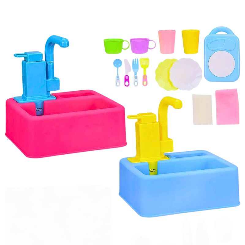 Kitchen Dish Washer Sink With Electric Water Circulation Playset For Kids