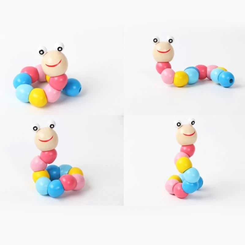 Whimsical Wooden Caterpillar Puzzle- A Playful Twist On Learning Fun