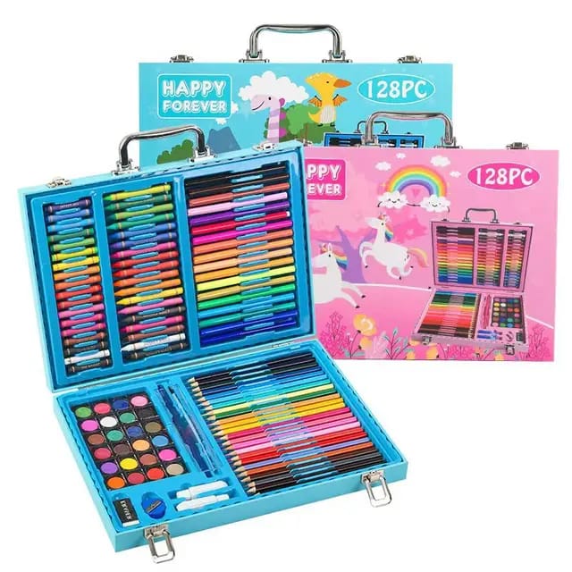 Happy Forever Drawing And Coloring Kit 128 Pcs