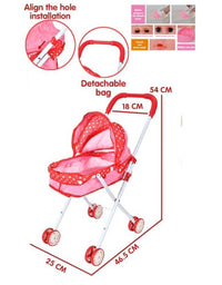 Musical Iron Baby Stroller With Baby Boy And Other Accessories
