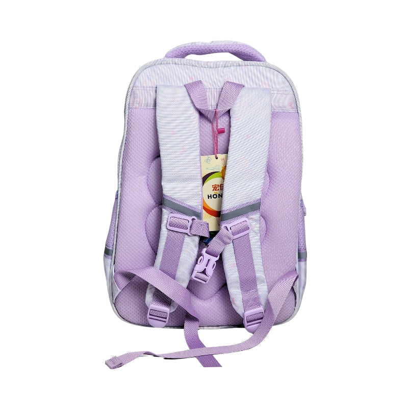 Honka Princess School Bag Waterproof Lightweight Backpack For Girls - 16 Inches (2282) (Purple) (Deal)