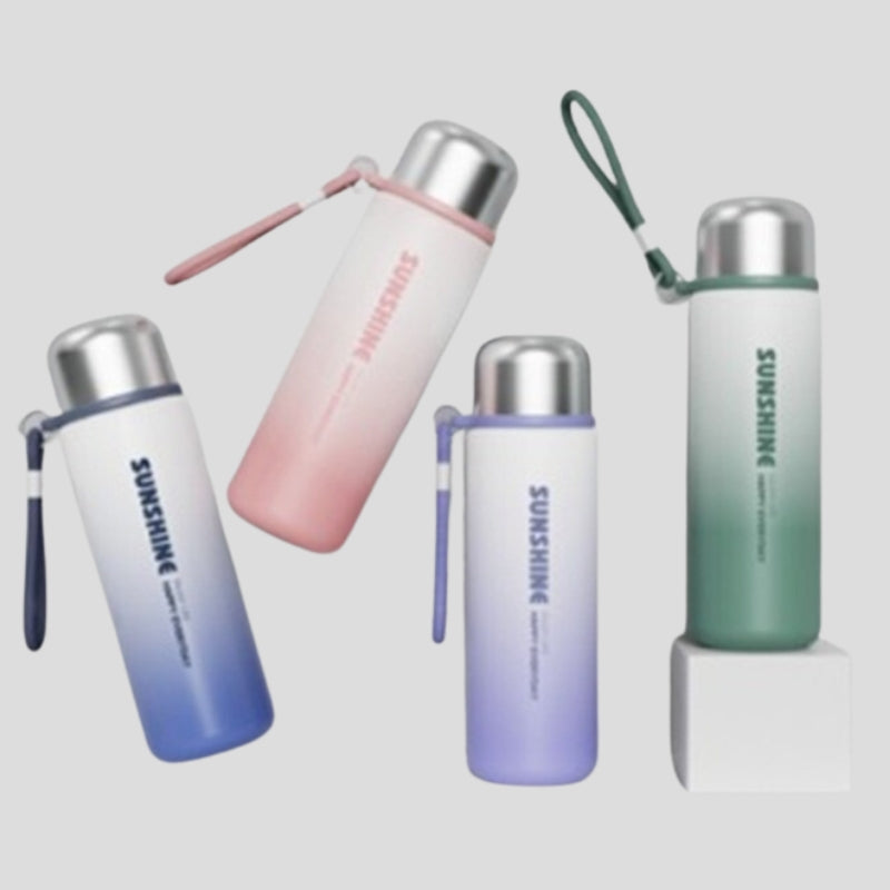 Sunshine Stainless Steel Water Bottle With Carrying Strap - 680ml