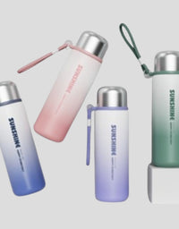 Sunshine Stainless Steel Water Bottle With Carrying Strap - 680ml
