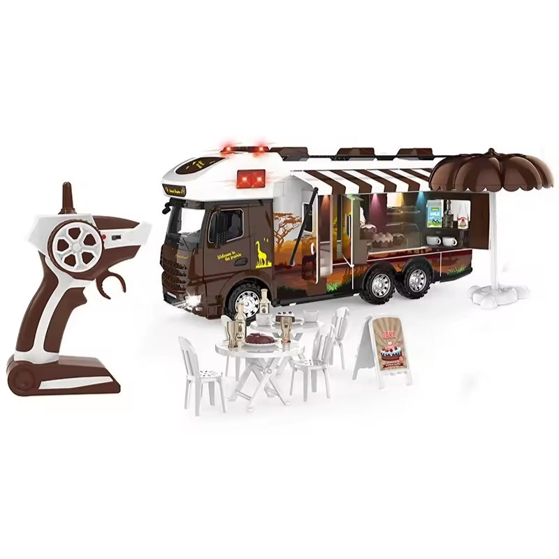 2.4G Remote Control Travel RV Truck Toy With Unique Sounds and Lights For Kids