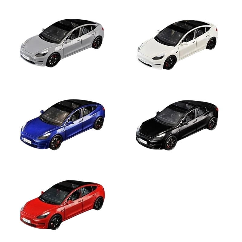 Diecast Tesla Alloy Model Car With Lights & Music For Kids