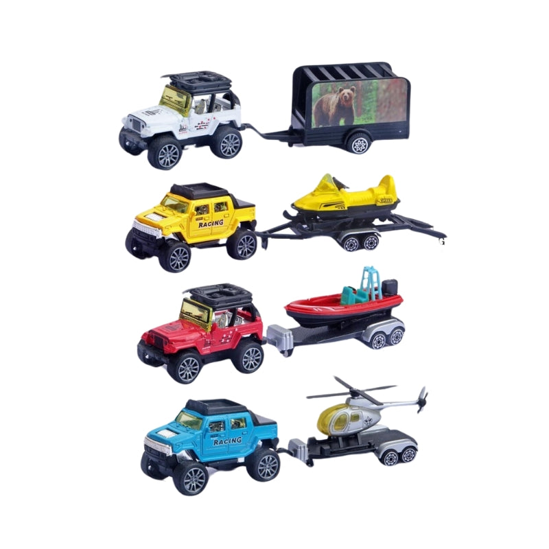 Diecast Truck With Trailer Toy For Kids (1 Pcs)