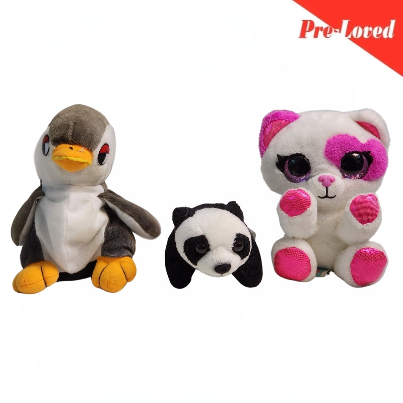 Panda/Duck/Cat Extra Soft Plush Toy Pack of 3 Premium Pre-loved