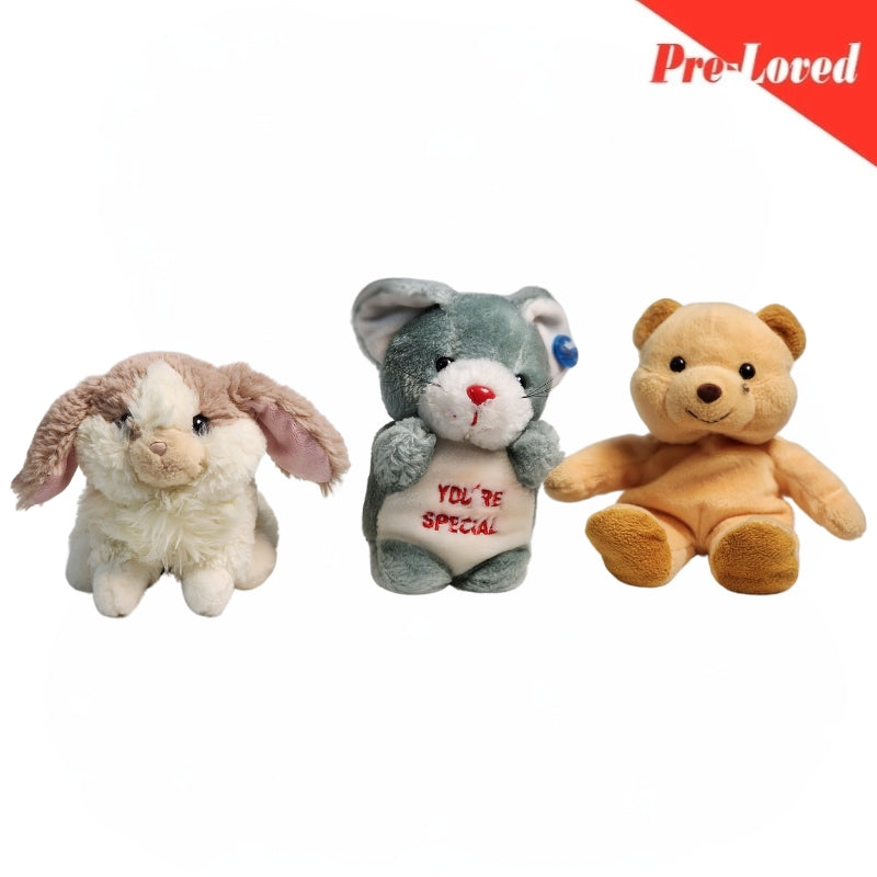 Rabbit/Mouse/Bear Extra Soft Plush Toy Pack of 3 Premium Pre-loved