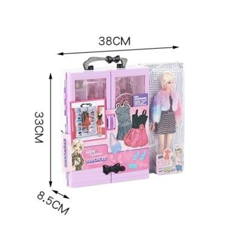 Fashion Doll Wardrobe Playset For Kids