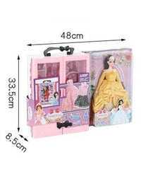 Movable Doll With Wardrobe Playset For Kids
