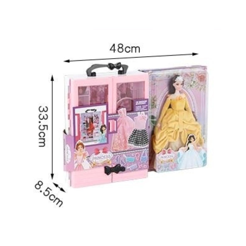 Movable Doll With Wardrobe Playset For Kids