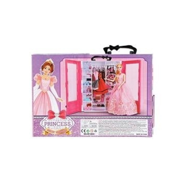 Movable Doll With Wardrobe Playset For Kids