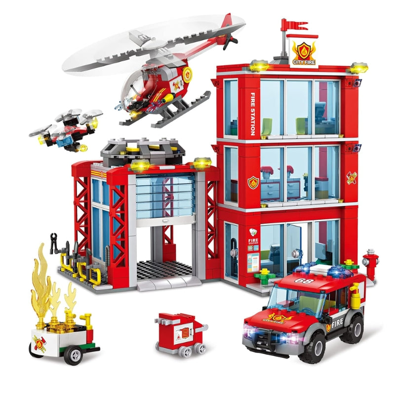 Lego City Fire Command Center Building Blocks Toy For Kids (784 Pcs)