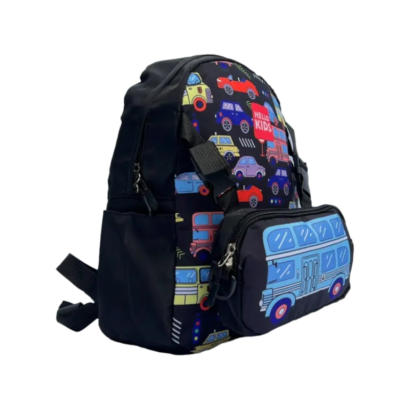 Children's backpack Hello Kids Pencil Bag Included - Black (27*33*13 cm)