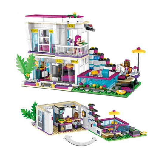 Jiego Lepin Girls Club Livi’s Pop Star House Building Blocks Toy For Kids (598 Pcs)