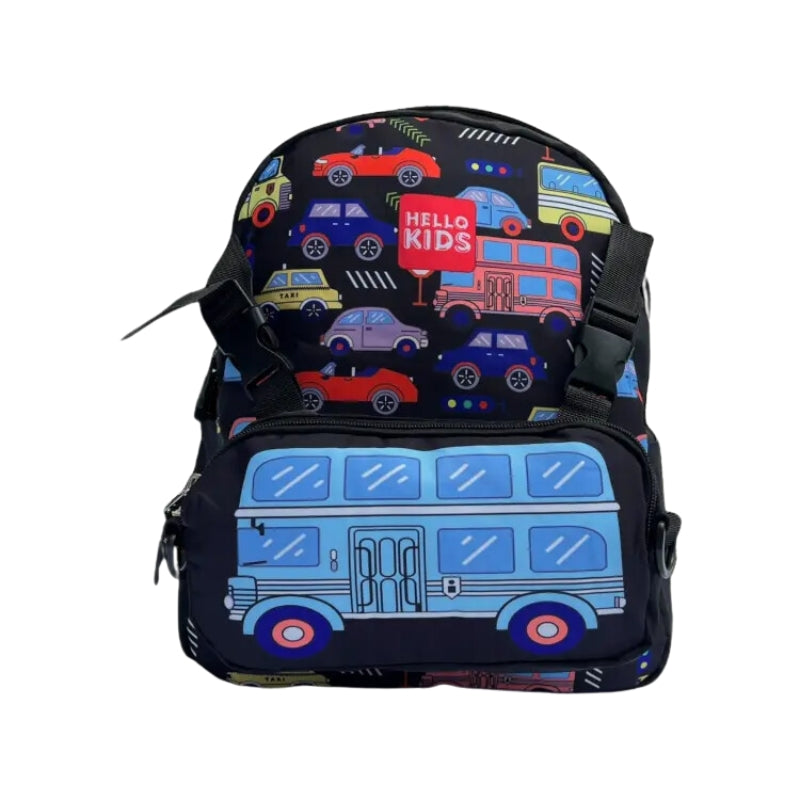 Children's backpack Hello Kids Pencil Bag Included - Black (27*33*13 cm)