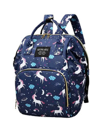 Adorkable Unicorn Diaper Backpack - Navy Blue
