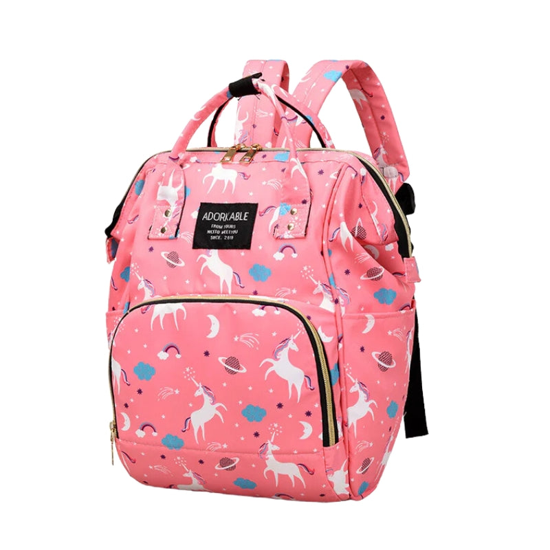 Adorable Unicorn Diaper Backpack - Pink