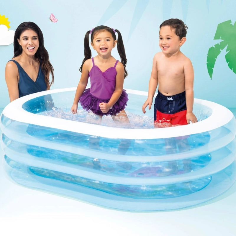 Intex Inflatable 3-ring Swimming Pool For Kids (64x42x18IN)
