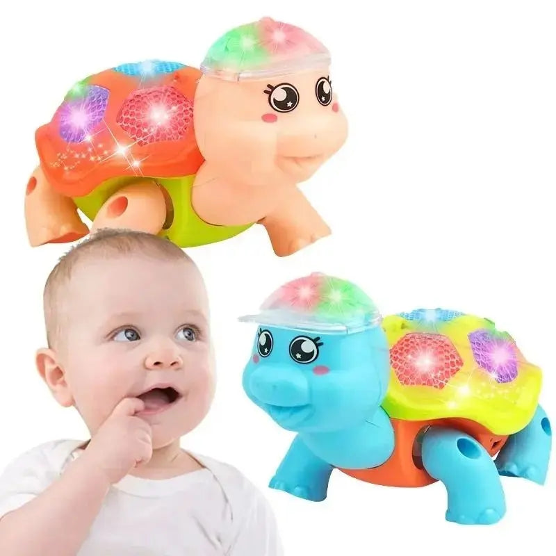 Crawling Turtle With LED Flashing Light Toy For Kids (707-3)