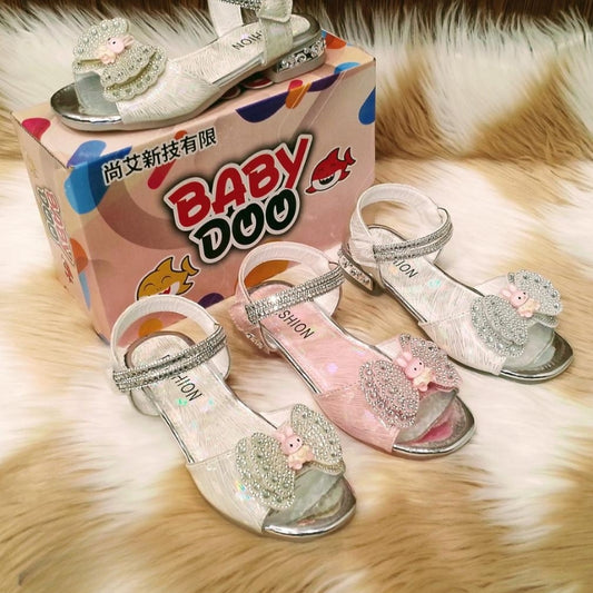 Sequin Lace Bow Sandal For Girls (650)