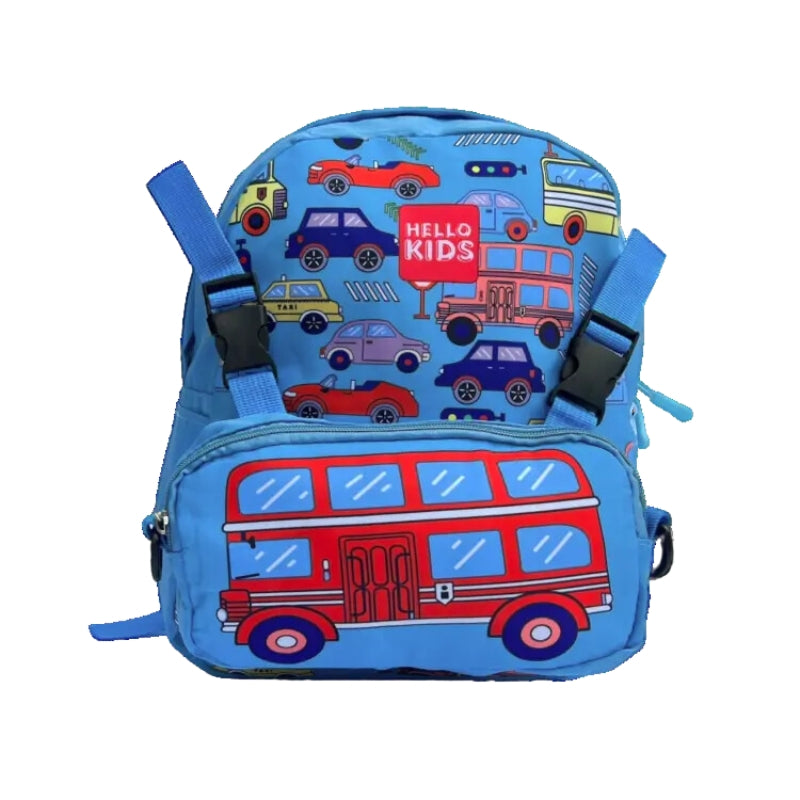 Children's Backpack Hello Kids Pencil Bag Included - Blue (27*33*13 cm)