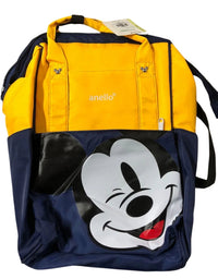 Hello Mickey Mouse Maternity Diaper Backpack - Yellow & Navy Blue
