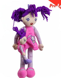 Cute Pink Doll With Purple Hair Stuff Toy 49Cm Premium Pre-loved
