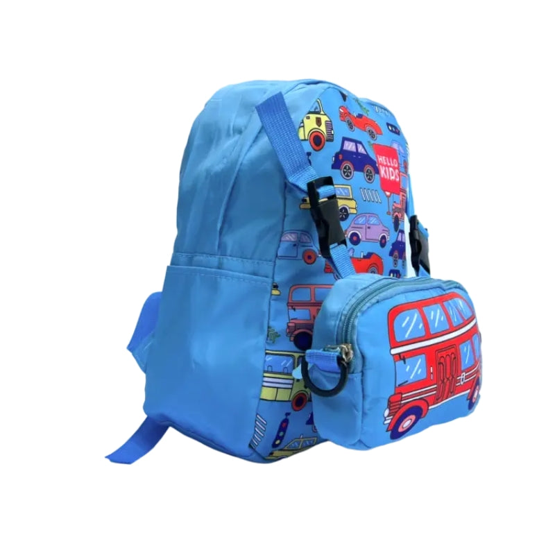 Children's Backpack Hello Kids Pencil Bag Included - Blue (27*33*13 cm)