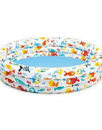 Intex Fish Printed Swimming Pool With Beach Ball & Ring For Kids (4ft)
