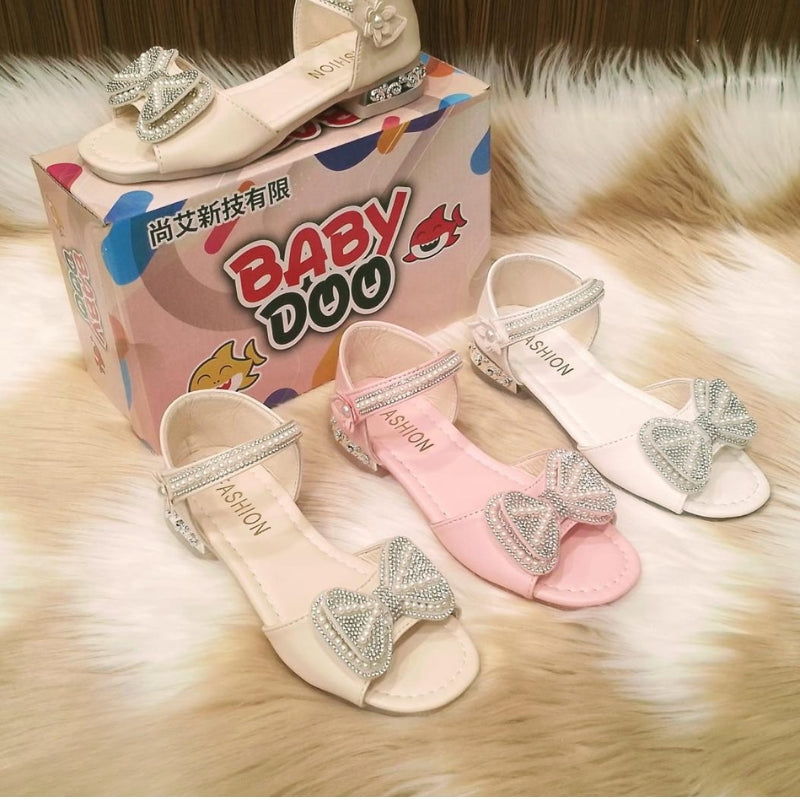 Sequin Lace Bow Sandal For Girls (655)