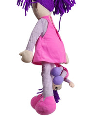 Cute Pink Doll With Purple Hair Stuff Toy 49Cm Premium Pre-loved
