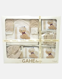 Gahe Newborn Baby Gift Set - 11 Pcs - Brown
