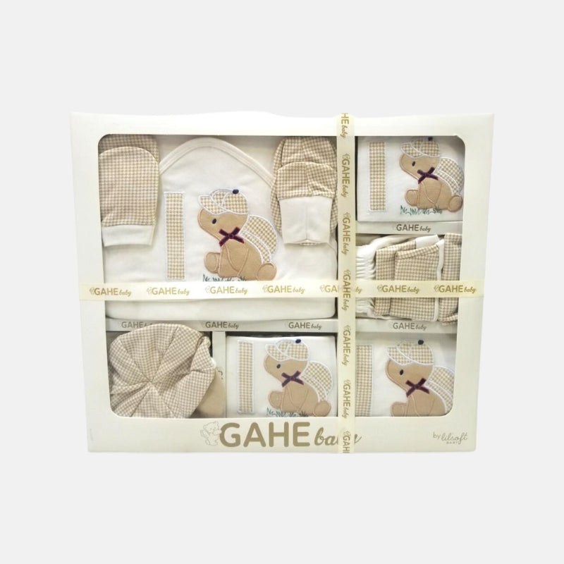 Gahe Newborn Baby Gift Set - 11 Pcs - Brown